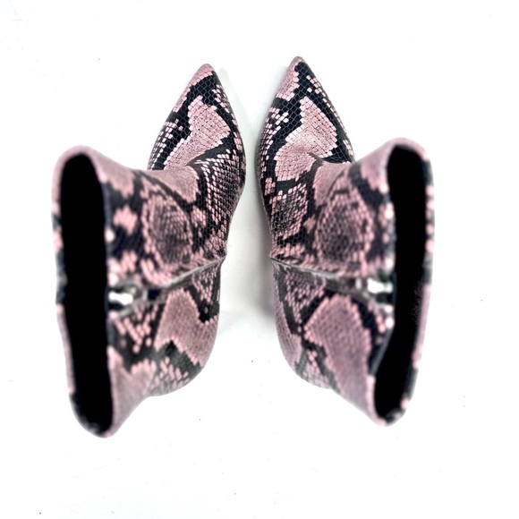 Marc Fisher Lulani 2 ankle booties pink black snakeskin pointy toe zip 6.5 - Picture 6 of 9